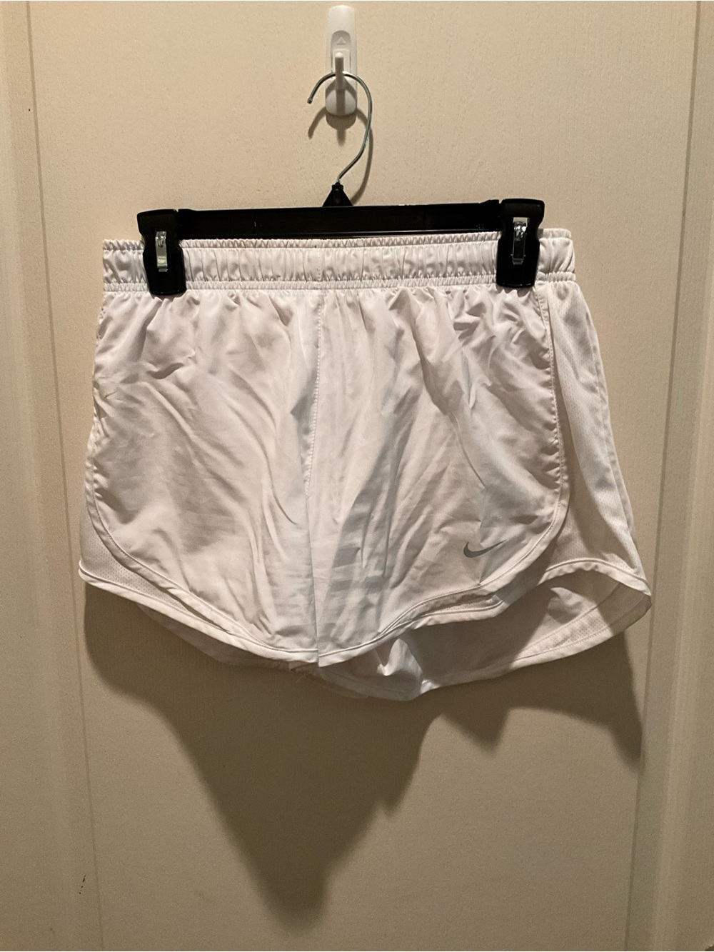 Nike Women’s White Athletic Running Shorts with Swoosh